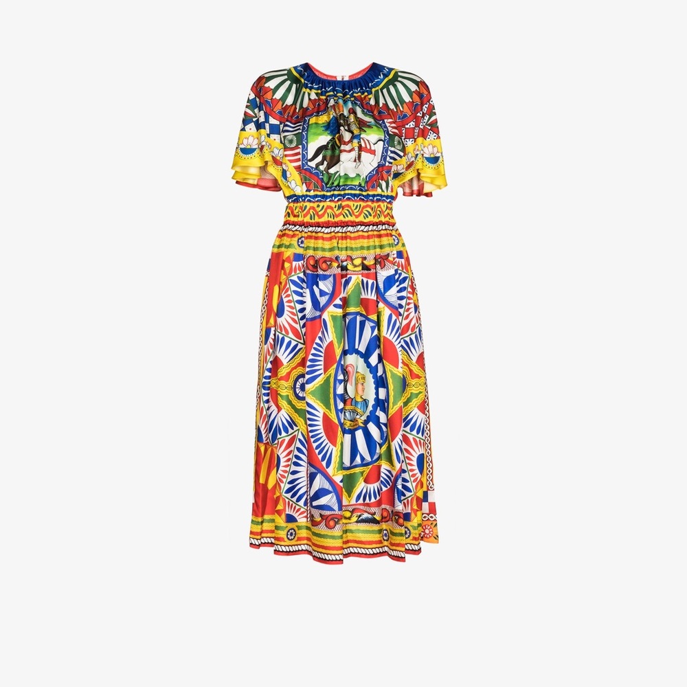 D&G Dupe Silk Carretto Print Dress
